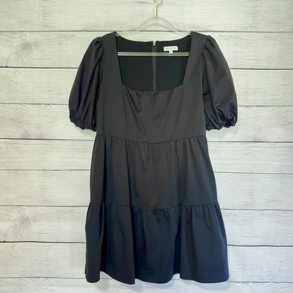 Gianni Bini Black Puff Sleeve Mini Dress Size‎ Large Going Out Party Babydoll - Image 2