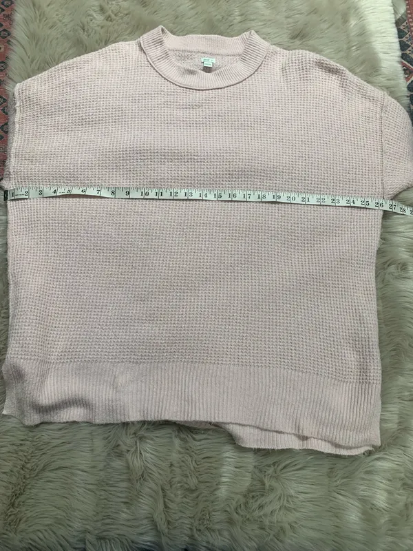 Aerie waffle knit oversized sweater pink Small - Image 6