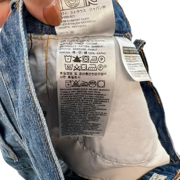 Levi's Deconstructed‎ Mini Skirt Medium Wash Denim Jean Size 28 - Image 12