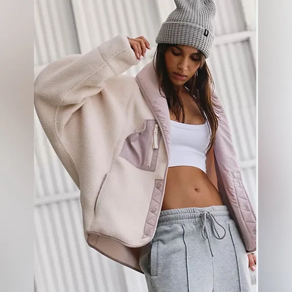Free People Movement Hit the Slopes Jacket Purple‎ Oversized Slouchy Gorpcore - Image 2