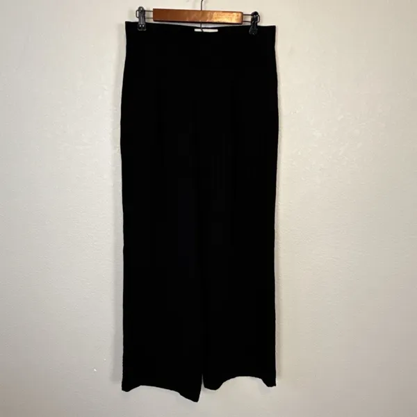 Everlane Womens City Stripe Way High Drape Pants Size 8‎ Black Viscose Wide Leg - Image 2