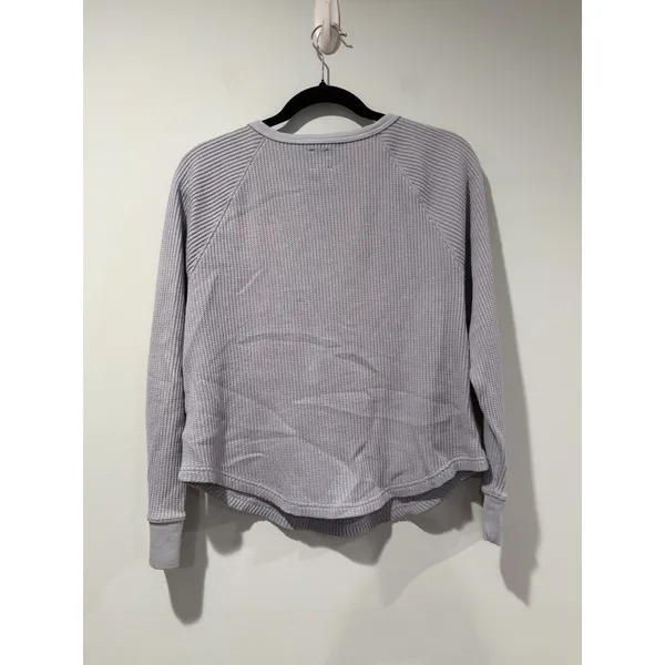 Gap Waffle Knit Henley Button Up Top Womens Small Thermal Lounge Layer Travel - Image 2