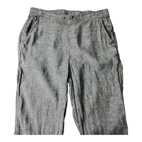 Two by Vince Camuto Grey 100% Linen Women Crop Pants size Small Pullon - Image 2