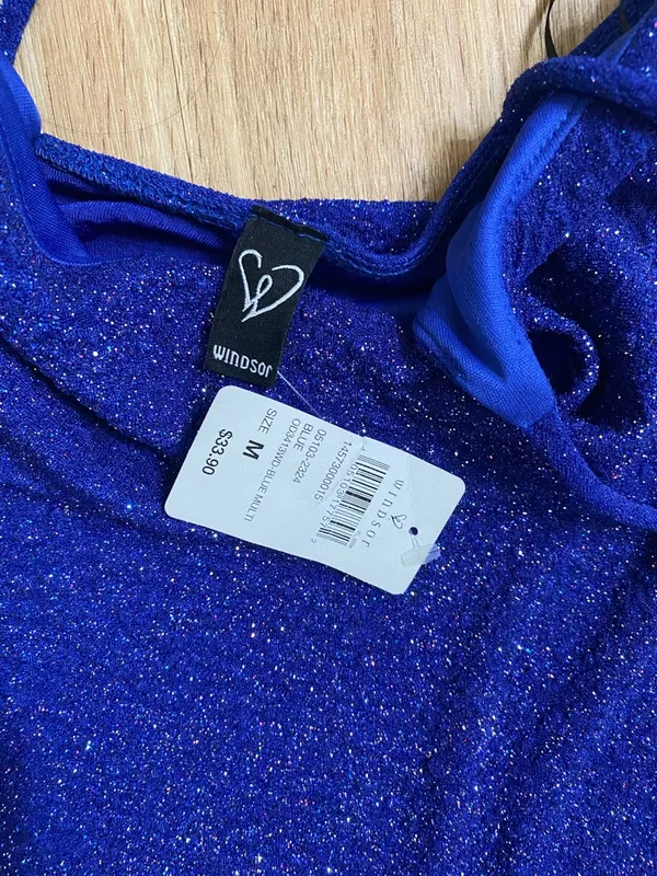 Windsor Royal Blue Sparkle Mini Dress - Image 4