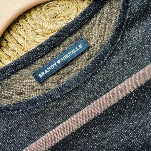 BRANDY MELVILLE Black Porter Sheer Glitter Top‎ - Image 6