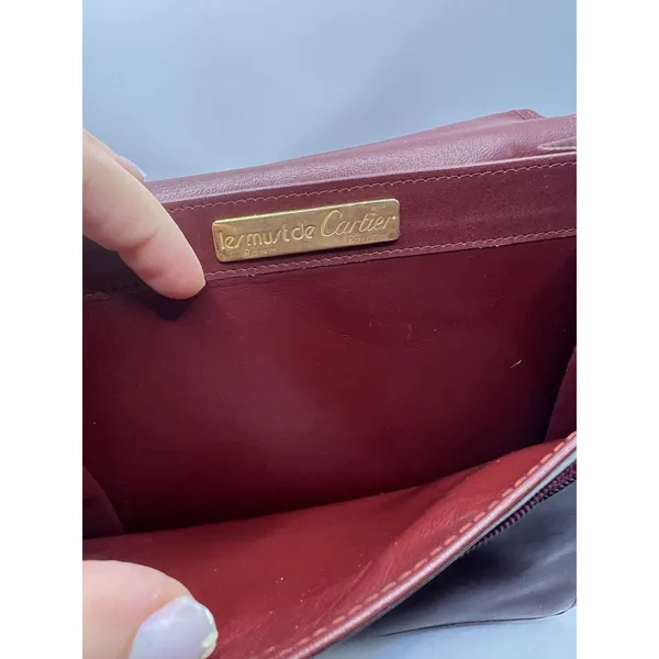 Cartier Vintage Must De Cartier Flap Bag Pouch No Strap Bordeaux - Image 9