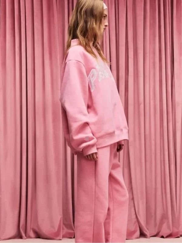 Parke Blush + Lavender Valentines Varsity Mockneck Sweater limited edition S/m - Image 3