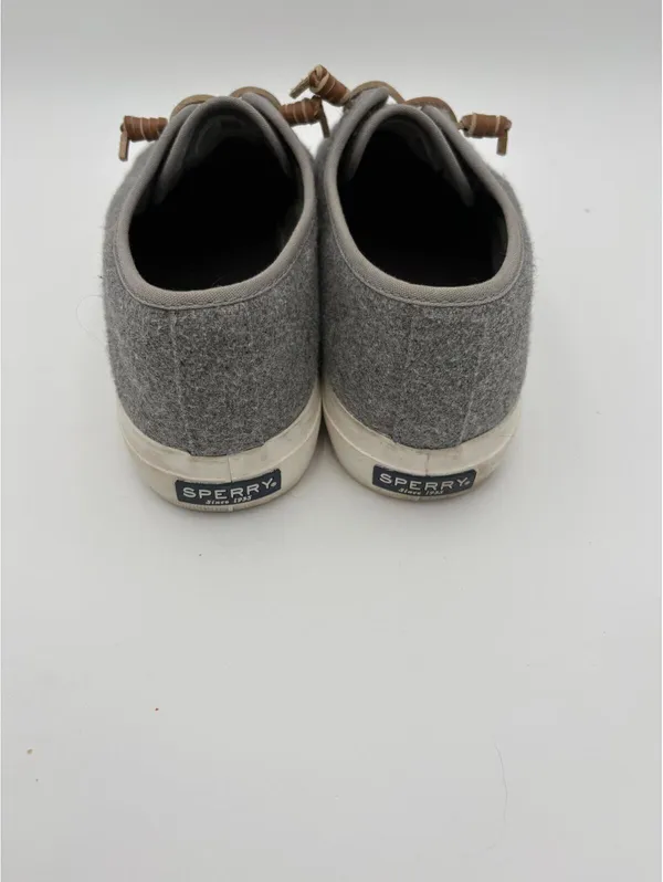 Sperry’s Womans Size 8 Cliffside Gray Wool Platform Sneakers with Brown Laces - Image 5