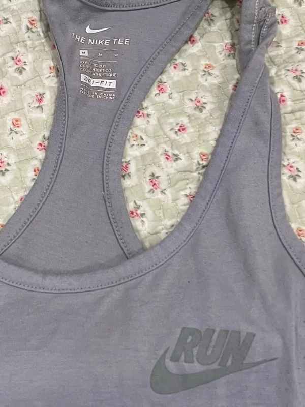 Nike Two-Tone Racerback Tank - Light Gray & Charcoal - Image 3