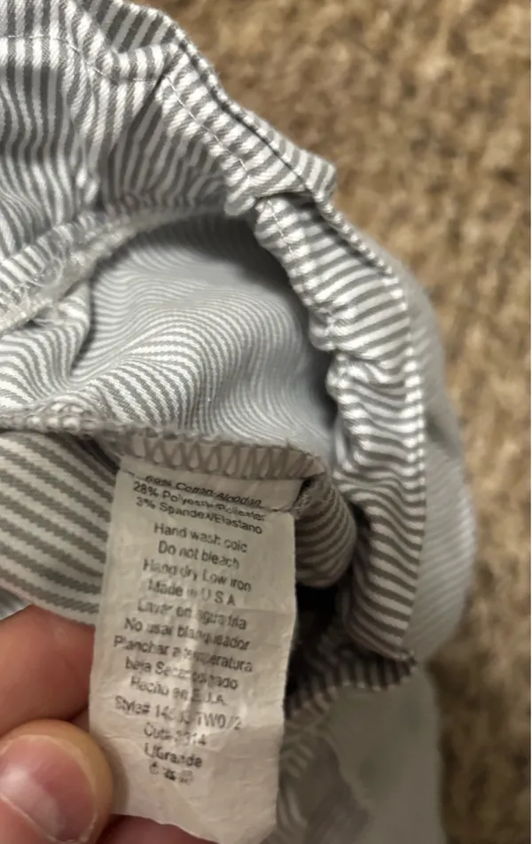 Blue & White Striped Shorts Size L - Image 3