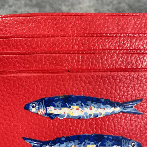 Vera & Lucy Vera Bradley Sardine Fish Card Case Wallet Slim Credit Card Red Blue BTF 6 Slots - Image 3