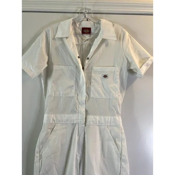 Dickies Women's Short Sleeve Flex Coverall Jumpsuit size S White - Image 3