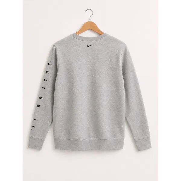 Nike Dri-FIT Gray Crewneck Sweatshirt Womens XL Just Do It Sleeve Pullover Top - Image 2