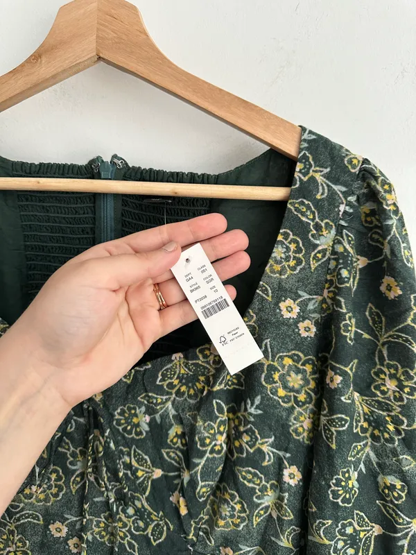 J.Crew Floral Green Mini Dress - Image 9