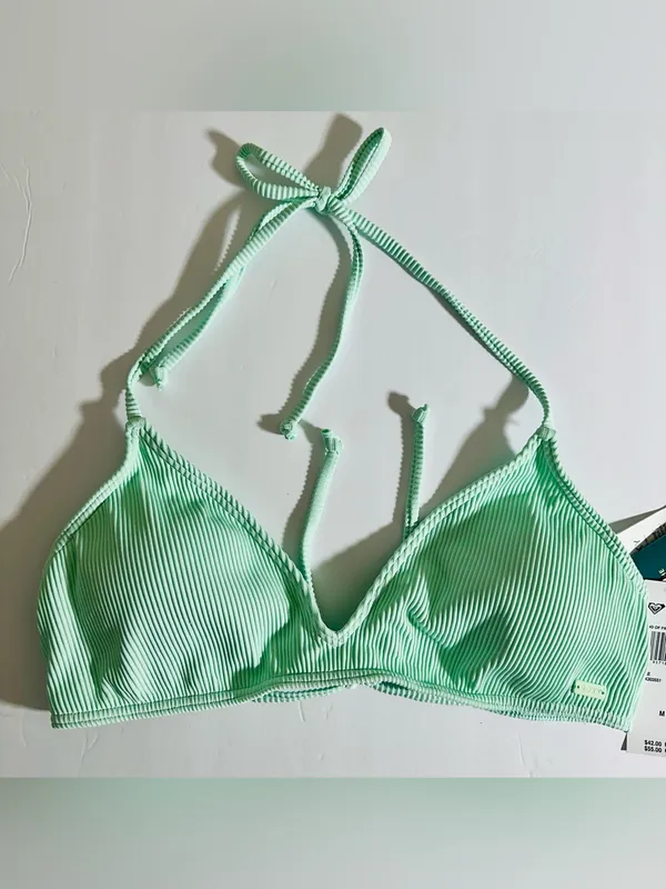 Roxy Women’s Mind Of Freedom Fixed Triangle Bikini Top Sz Medium - Image 2