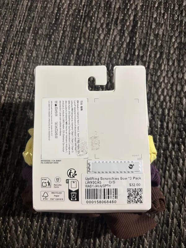 Lululemon Uplifting Scrunchies Bow *3 Pack NEW Washed Yellow Java Grape Thistle - Image 2
