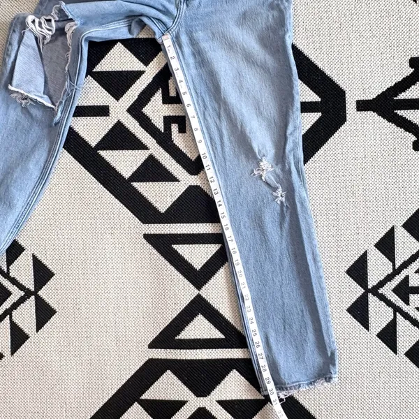 Abercrombie & Fitch Curve Love 90s Ultra High Rise Straight Ripped Jeans Size 25 - Image 6