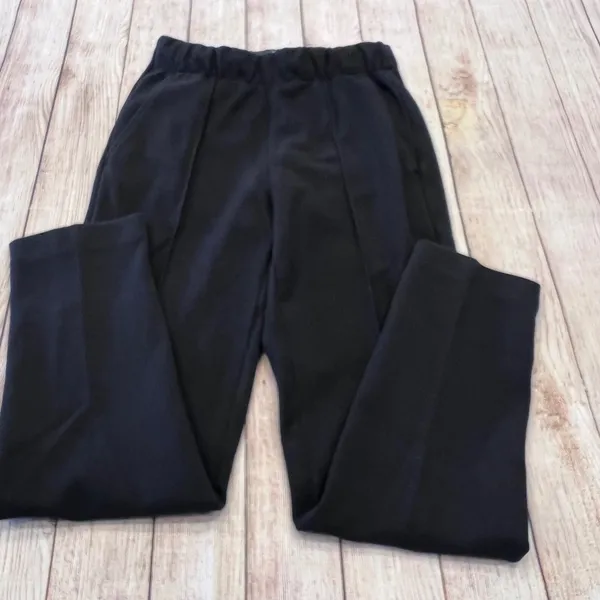 Everlane Black Dream Pant Elastic Waist Tapered‎ Leg Pintuck Trousers Small - Image 2