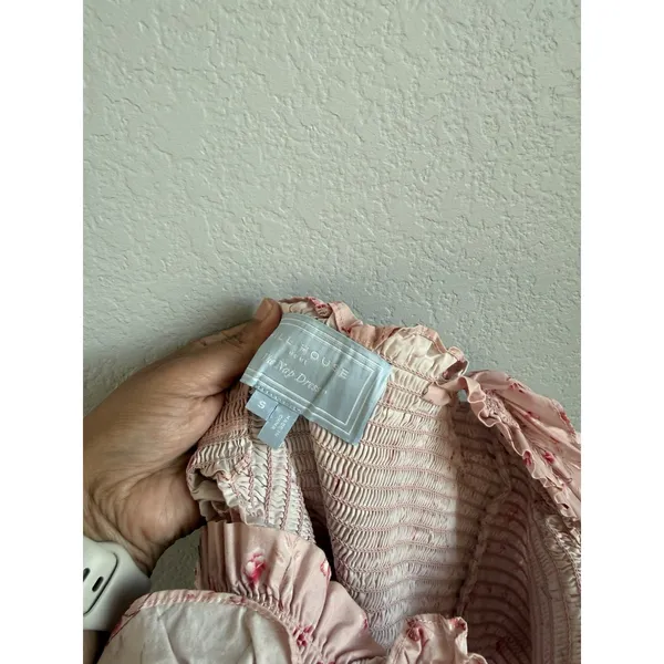 Hill House Home Bridgerton Ellie Nap Dress Small Pink Floral Smocked Cottagecore - Image 10