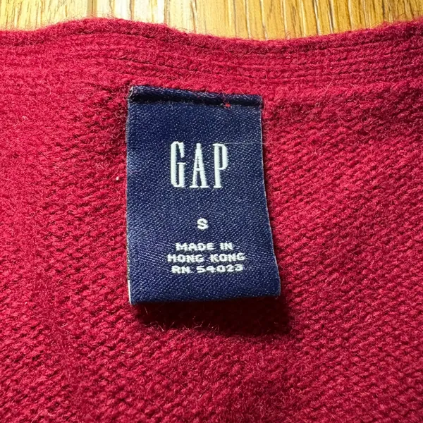 VTG y2k Gap Burgundy Wool Angora Cashmere 3/4‎ Sleeve Cardigan Sweater Small - Image 7