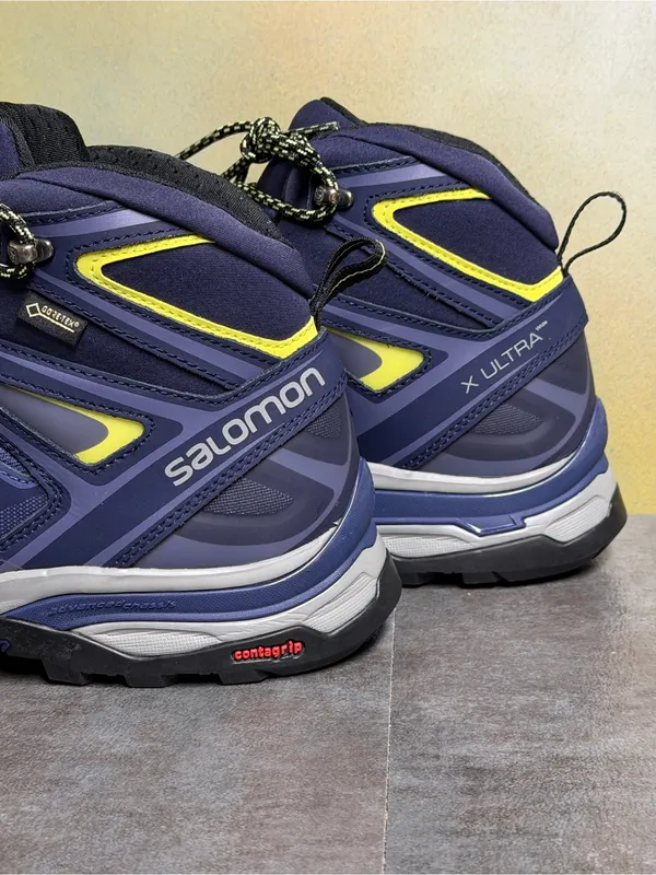 Salomon X Ultra Wide GTX Women's Wide Waterproof Hiking Boots Blue/Yellow Sz 10 - Image 12
