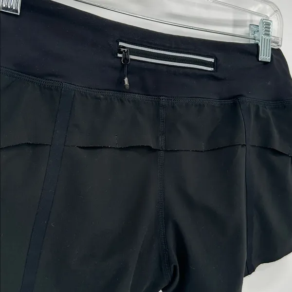 Lululemon Black Run Speed Up Layered Athletic Shorts Size 4 - Image 4