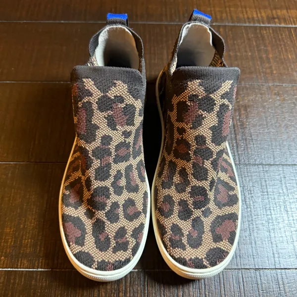 Rothy's The Chelsea Sneaker Women 7 Wildcat Leopard Print High Top Slip On - Image 2
