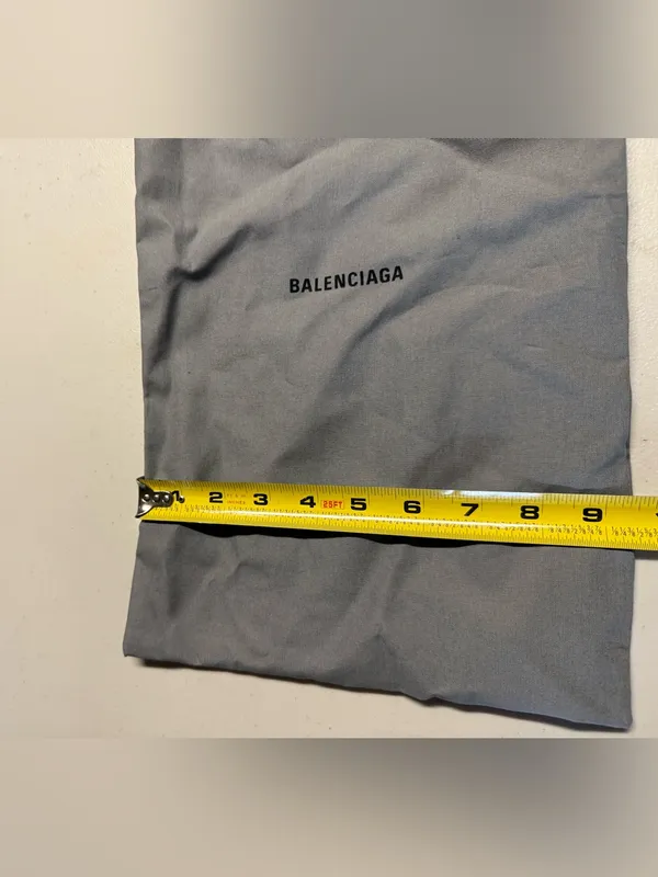Balenciaga Gray Drawstring Dust Bag with Logo - 15”x9.5” NEW - Image 5