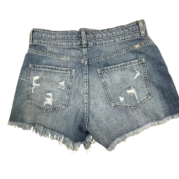 Kancan Distressed Cut Off Denim Shorts Size 5 SZ 6 Jean Double Button - Image 2