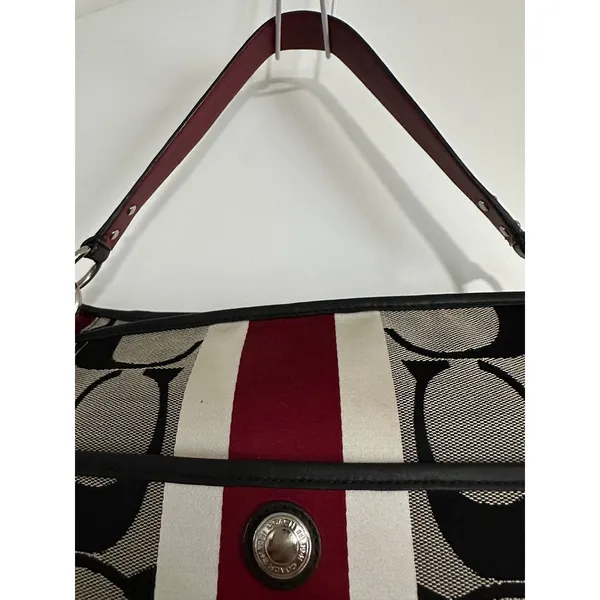 Coach Hamptons Weekend Signature Stripe Shoulder Bag - Image 5