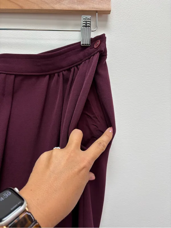 Vintage 1970s Gucci 100% Wool Burgundy A-Line Skirt Made in Italy S - Image 5