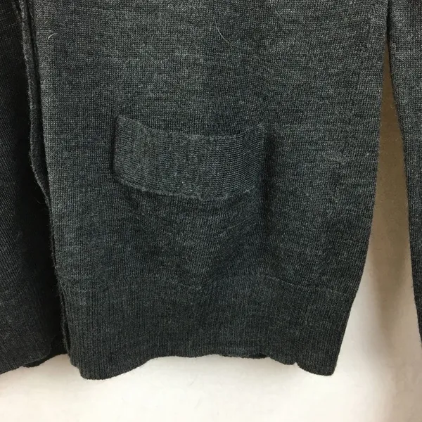 J Crew Wool Blend Dark Gray Button Up Long Sleeve Fitted Cardigan Sweater - Image 5
