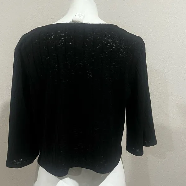 H&M black short sleeve button up cardigan - Image 6