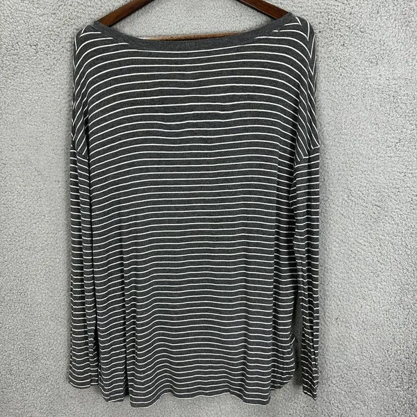 american eagle top womens small gray striped soft & sexy boxy oversized‎ boho - Image 7