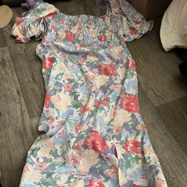 Astr Puff Sleeve Midi Floral Dress size‎ M - Image 5
