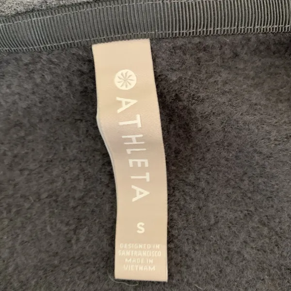 Athleta Charcoal Cowl Neck Hooded Long Sleeve Top Soft Stretch Gray Small - Image 3