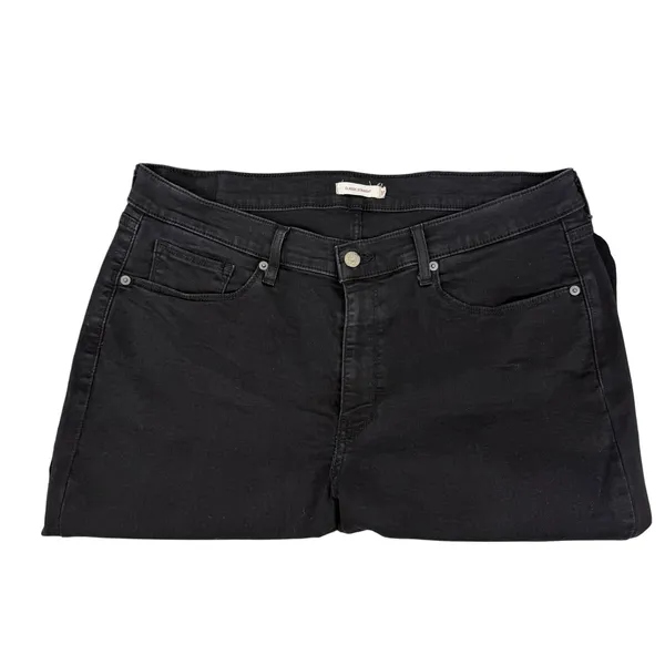 Levi's Classic Straight Jeans Women 18 Black Excellent Stretch Denim Mid Rise - Image 4