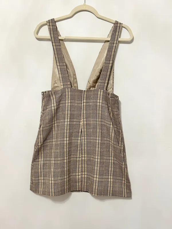 Zara plaid pinafore sleeveless mini dress - Image 4