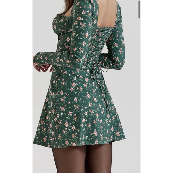 HOUSE OF CB 'Malika' Green Floral Corset Mini Dress /Size S-US(Tall)4-6/QA6917 - Image 2