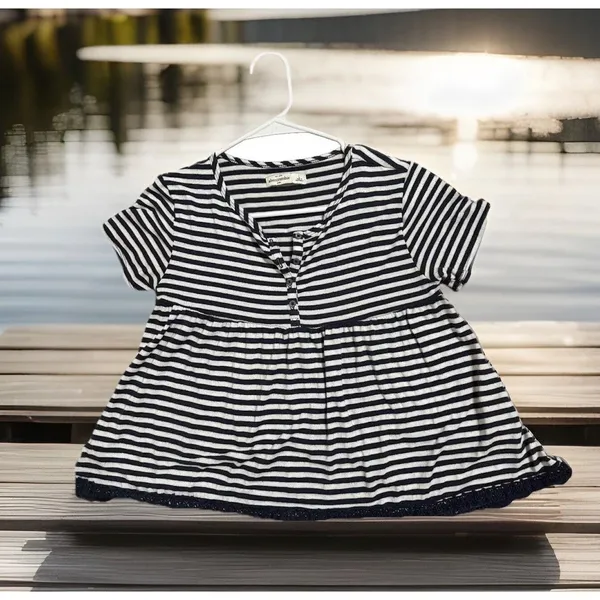 Y2k Abercrombie & Fitch striped Babydoll Lace Top - Size L‎ - Image 3