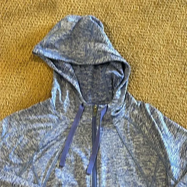 CG by Champion Duo Dry Purple Chambray Zip Up Hoodie, Size L - Image 3