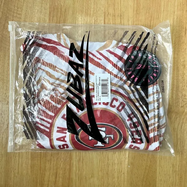 NWT NFL SAN FRANCISCO 49ERS Zubaz Zebra 2 Team Color Circle Logo T-Shirt XL - Image 8