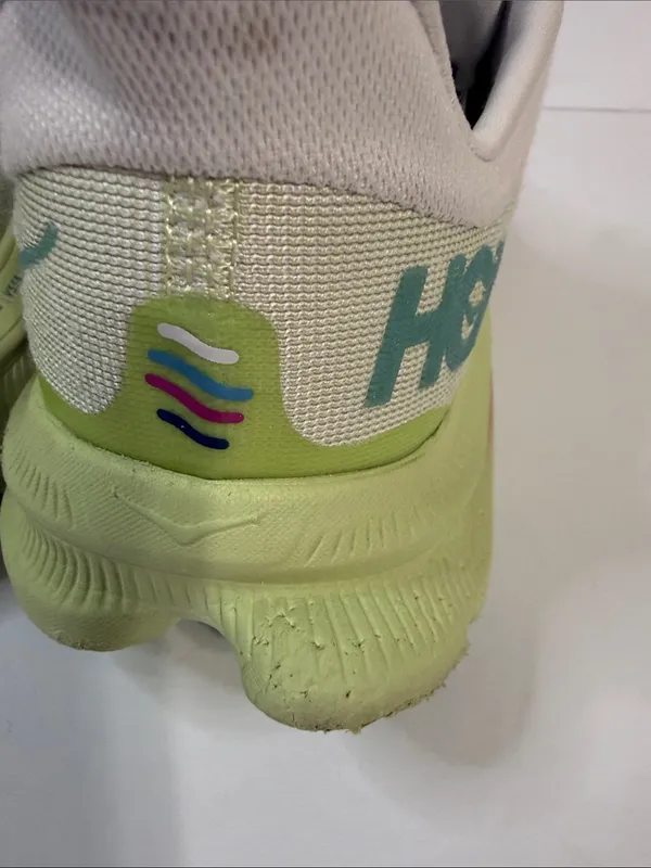 Hoka Kawana Women's Athletic Shoes in Cream, Lime & Pink Accent - Image 6