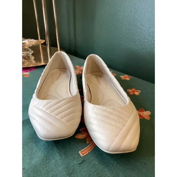 ANTONIO MELANI MARCIEE White Quilted Leather Ballet Flats Women's Size‎ 5.5M 36 - Image 2