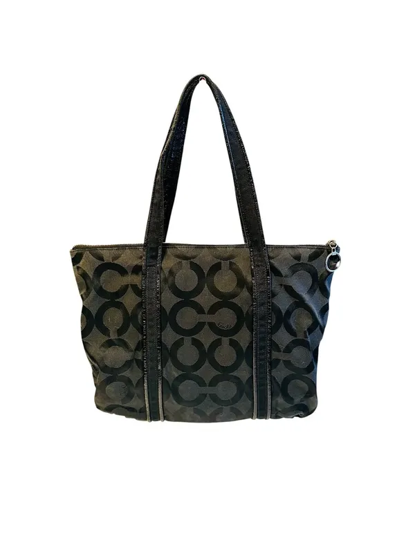 Coach Black Poppy Op Art Glam Tote - Image 2