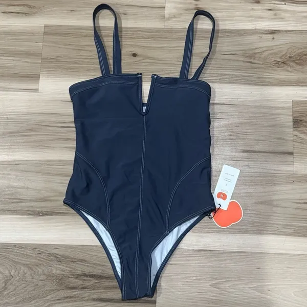 NEW Cider V-neck Stitch One Piece Swimsuit Women’s Small - Image 2