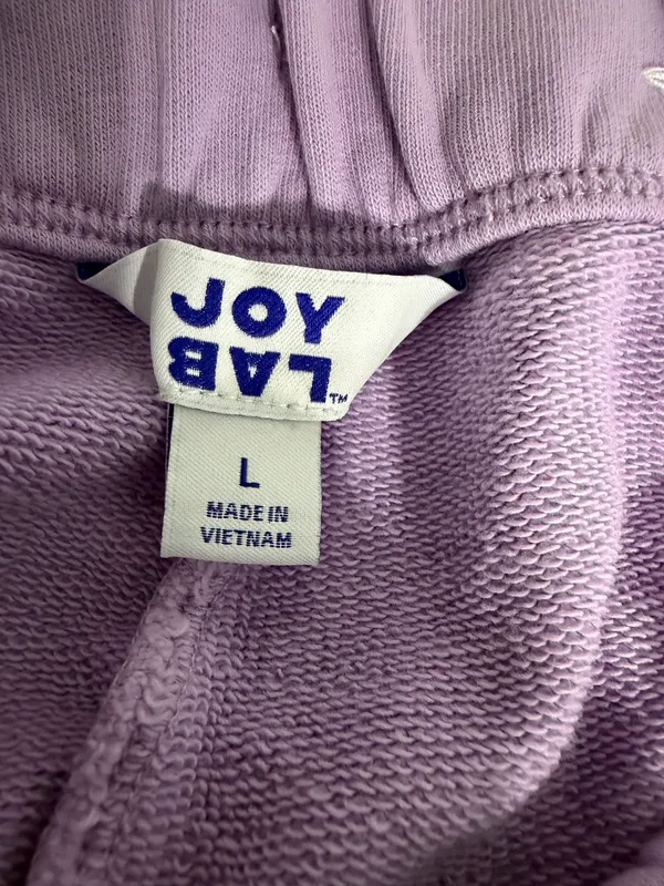 JoyLab Lavender Elastic Waist Drawstring Athletic Sweat Shorts - Image 3