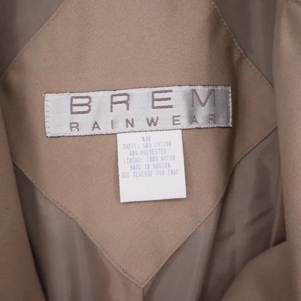 Brem Rainwear Trench Coat Womens 18 Long Belted Khaki Double Breasted Good - Image 2
