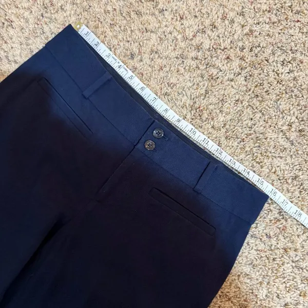Anthropologie Size 8 The Essential Flare Dress Pants Trousers Navy Blue - Image 12
