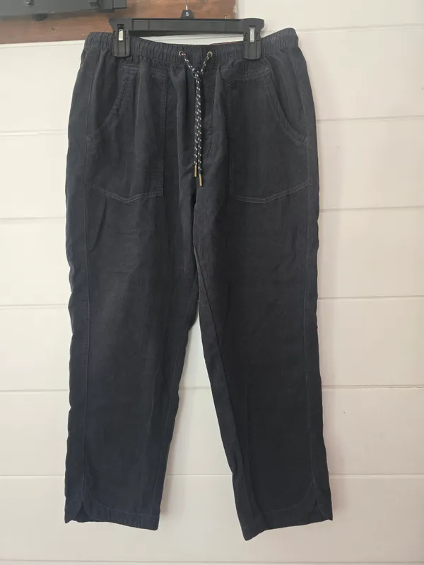 Pilcro "The Cottage" Black Drawstring Waist Pants with Coral Stitching L - Image 3